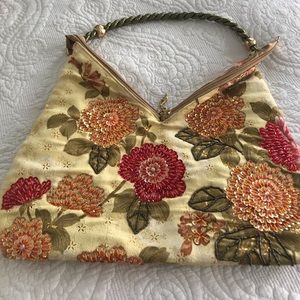 Dressy fabric and sequin bag.